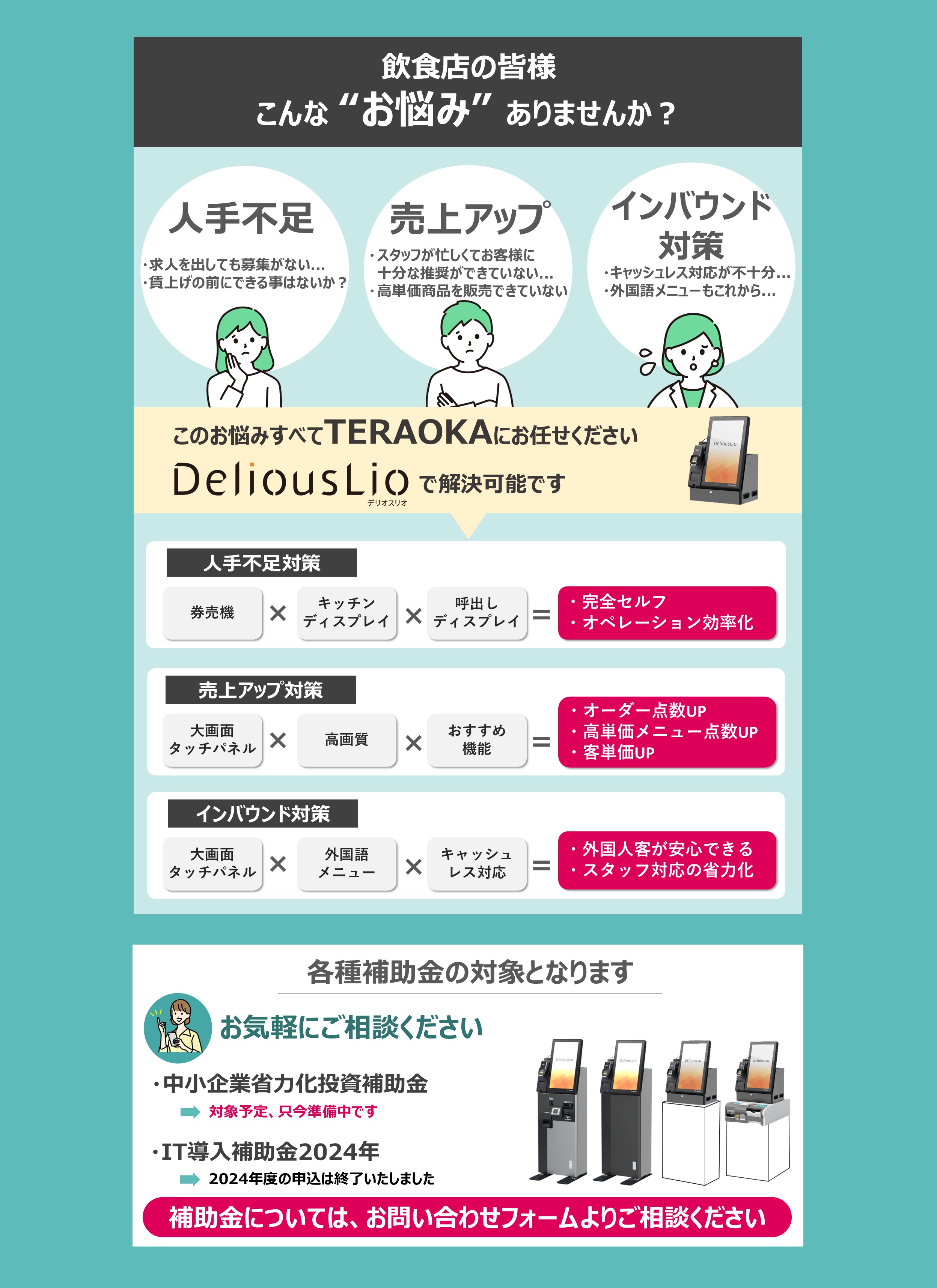 タッチパネル液晶券売機 DeliousLio | 寺岡外食ソリューションズ